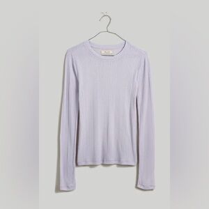NWT Madewell Variegated Ribbed Crewneck Long-Sleeve Tee
